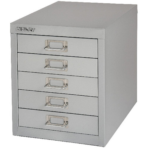Bisley Non-Locking Multi-Drawer Cabinet 5 Drawer Grey BY42267 Bisley Non-Locking Multi-Drawer Cabinet 5 Drawer Grey BY42267