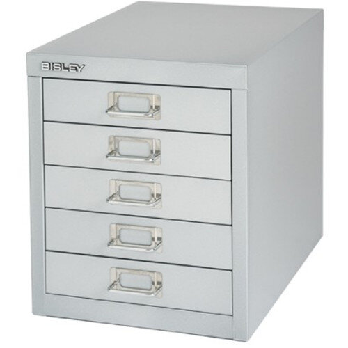 Bisley Multi-Drawer Cabinet 12 inches 5 Drawer Non-Locking Silver 12/5
