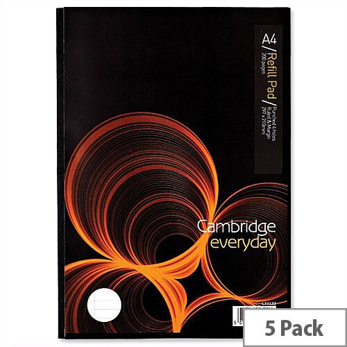 Cambridge Sidebound Refill Pad A4 Margin 70gsm 200 Pages C77122 Pack 5 Cambridge Sidebound Refill Pad A4 Margin 70gsm 200 Pages C77122 Pack 5