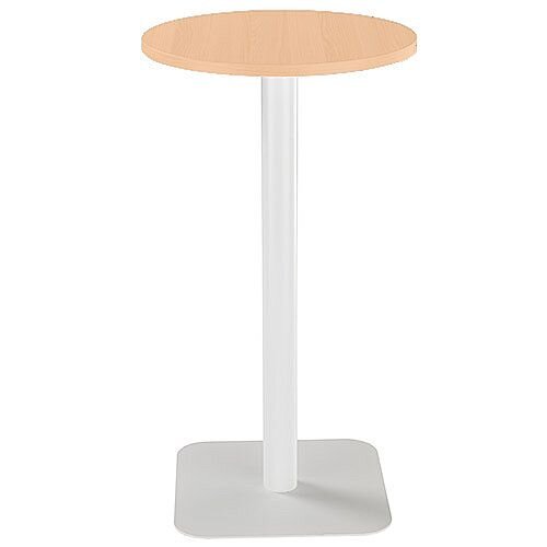 ONE Circular High Cafe &Bistro Table Beech With White Square Base W600xD600xH1105mm ONE Circular High Cafe &Bistro Table Beech With White Square Base W600xD600xH1105mm