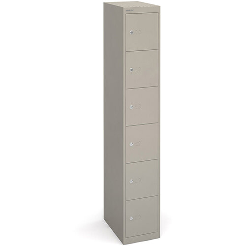 Bisley 6 Door Steel locker Grey W305xD457xH1802mm 5 Year Warranty