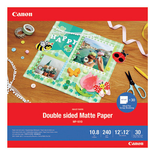 Canon Double-Sided Matte Photo Paper 12x12 Inch 30 Sheets 4076C007 Canon Double-Sided Matte Photo Paper 12x12 Inch 30 Sheets 4076C007