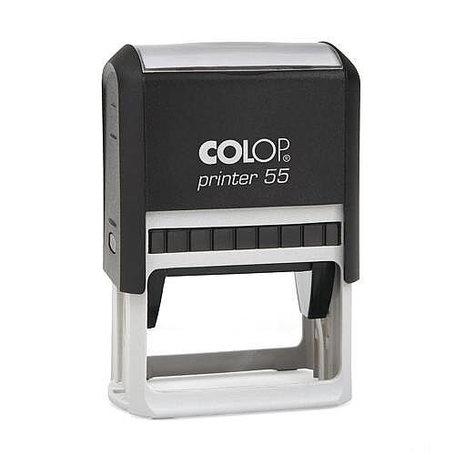 COLOP Printer 55 rectangular text Pre-Inked Rubber stamp Black ink Black Handle COLOP Printer 55 rectangular text Pre-Inked Rubber stamp Black ink Black Handle