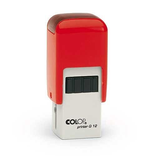 COLOP Printer Q 12 square custom text Pre-Inked Rubber Stamp Black Ink Red Handle COLOP Printer Q 12 square custom text Pre-Inked Rubber Stamp Black Ink Red Handle