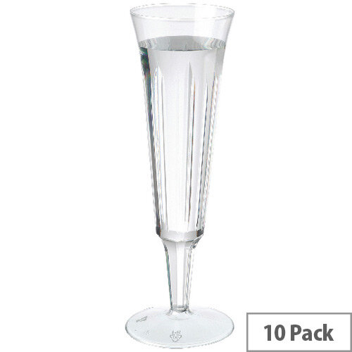 Plastic Champagne Disposable Glasses 125ml Clear [Pack of 10] CPDC7025A