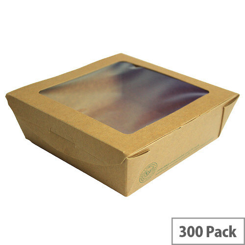 22oz Medium Disposable Cardboard Salad Boxes With Window Pack of 300 22oz Medium Disposable Cardboard Salad Boxes With Window Pack of 300
