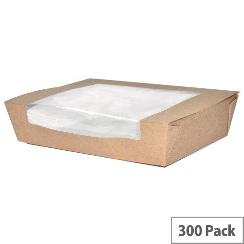32oz Large Disposable Cardboard Salad Boxes With Window Pack of 300 32oz Large Disposable Cardboard Salad Boxes With Window Pack of 300