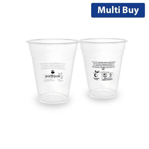 12oz PLA Cold Cup - Earthpak, 96mm Diameter, Compostable Pack of 1000