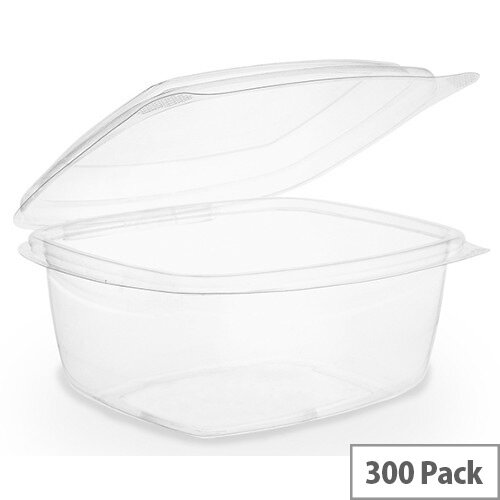 Compostable PLA 8oz Disposable Hinged Lid Deli Container Clear Pack of 300 Compostable PLA 8oz Disposable Hinged Lid Deli Container Clear Pack of 300