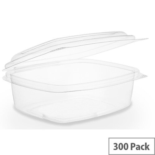 Compostable PLA 12oz Disposable Hinged Lid Deli Container Clear Pack of 300