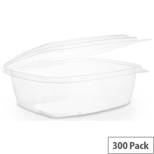Compostable PLA 32oz Disposable Hinged Lid Deli Container Clear Pack of 300 Compostable PLA 32oz Disposable Hinged Lid Deli Container Clear Pack of 300