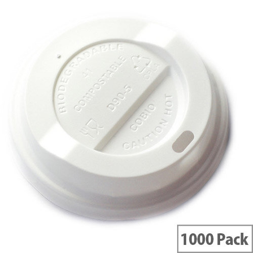 89mm Compostable CPLA Hot Cup Lids for 10-20oz Disposable Cups Pack of 1000