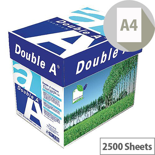 Double A A4 80gsm White Premium Paper Box of 2500 Sheets Hunt Office