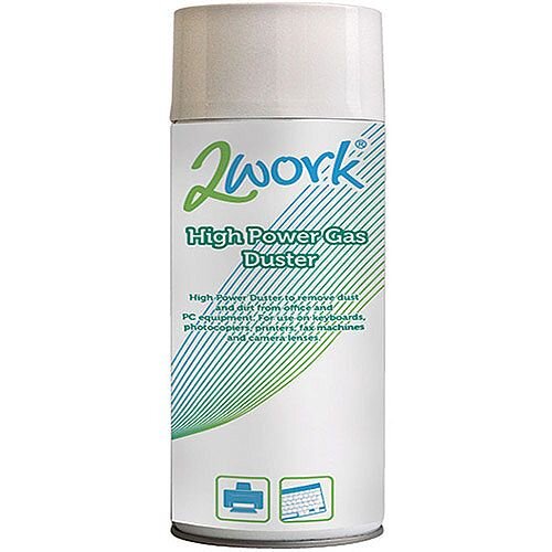 2Work High Power Spray Computer Air Duster 400ml Can - Ideal for use on keyboards, printers, photocopiers and large machinery