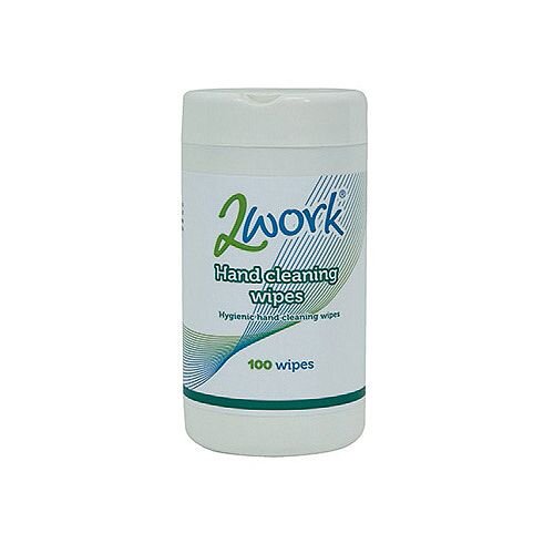 2Work Hand Cleaning Wipes Pack 1 (Tub of 100 Wipes) AHCW100TWK #C/W