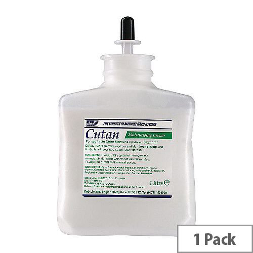 Deb Cutan Moisturising Hand Moisturising Cream 1 Litre Refill Cartridge CUM39Y