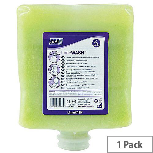Deb Solopol Lime Hand Wash 2 Litre Cartridge (Pack 1) LIM2L Deb Solopol Lime Hand Wash 2 Litre Cartridge (Pack 1) LIM2L