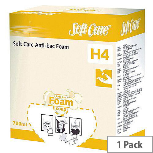 Diversey Soft Care Antibacterial H4 Foam Soap Cartridge Refills 700ml (Pack 1)