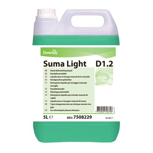 Diversey Suma Light D1.2 Dishwashing Liquid 5 Litre Pack of 2 7508229 Diversey Suma Light D1.2 Dishwashing Liquid 5 Litre Pack of 2 7508229