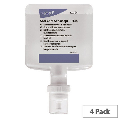 Diversey Soft Care Sensisept 1.3L Cartridges Refills Pack of 4 100928899 Diversey Soft Care Sensisept 1.3L Cartridges Refills Pack of 4 100928899