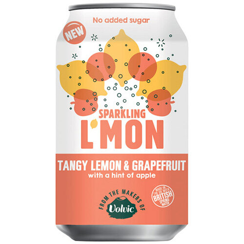 Volvic L'Mon Sparkling Lemon and Grapefruit 330ml Pack of 12 145739 Volvic L'Mon Sparkling Lemon and Grapefruit 330ml Pack of 12 145739