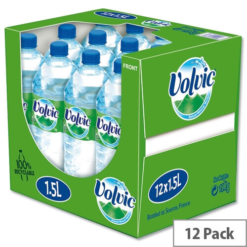 Volvic Natural Mineral Water, 1.5 Litre Bottle of Still Water, Refreshing Unique &Delicate Taste, Recyclable Bottle, Pack of 12 Volvic Natural Mineral Water, 1.5 Litre Bottle of Still Water, Refreshing Unique &Delicate Taste, Recyclable Bottle, Pack of 12
