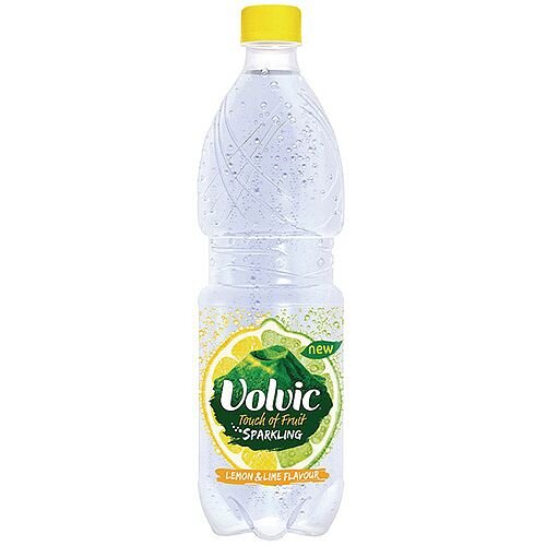 Volvic Touch of Fruit Lemon and Lime Flavoured Sparkiling Water 500ml