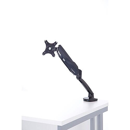 Easy Adjust Single Monitor Arm in Black VESA Mount Compatible for 10" to 27" Screen Easy Adjust Single Monitor Arm in Black VESA Mount Compatible for 10" to 27" Screen