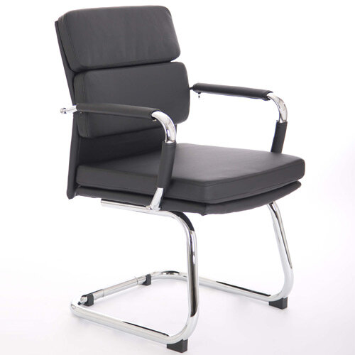 Advocate Boardroom & Visitor Chair Black Bonded Leather With Arms