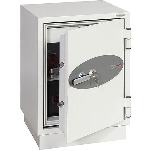 Phoenix Datacombi DS2501K Size 1 Data Safe with Key Lock White 63L 90min Fire Protection