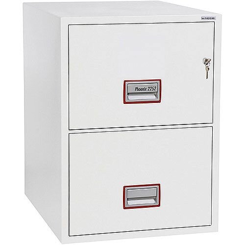 Phoenix World Class Vertical Fire File FS2252K 2 Drawer Filing Cabinet with Key Lock White Phoenix World Class Vertical Fire File FS2252K 2 Drawer Filing Cabinet with Key Lock White