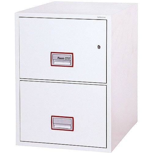 Phoenix World Class Vertical Fire File FS2262K 2 Drawer Filing Cabinet with Key Lock White Phoenix World Class Vertical Fire File FS2262K 2 Drawer Filing Cabinet with Key Lock White