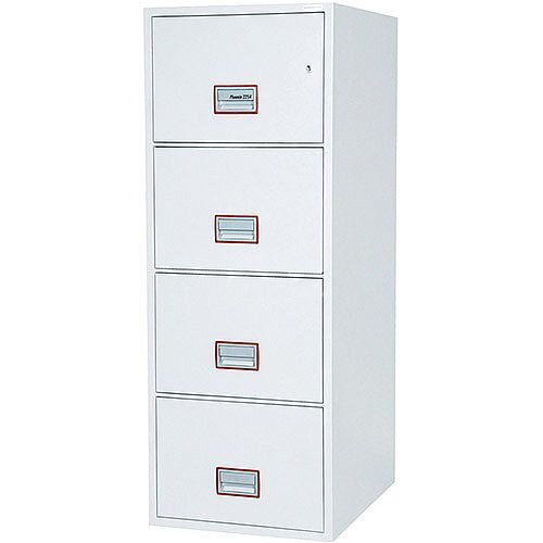 Phoenix World Class Vertical Fire File FS2264K 4 Drawer Filing Cabinet with Key Lock White Phoenix World Class Vertical Fire File FS2264K 4 Drawer Filing Cabinet with Key Lock White