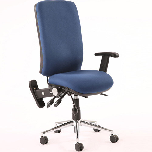 Chiro High Back Task Operator Office Chair Blue With Height Adjustable &Folding Arms Chiro High Back Task Operator Office Chair Blue With Height Adjustable &Folding Arms