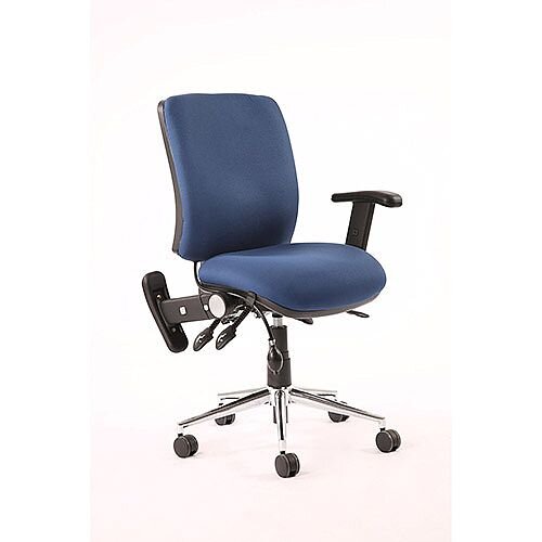 Chiro Medium Back Task Operator Office Chair Blue With Height Adjustable &Folding Arms Chiro Medium Back Task Operator Office Chair Blue With Height Adjustable &Folding Arms
