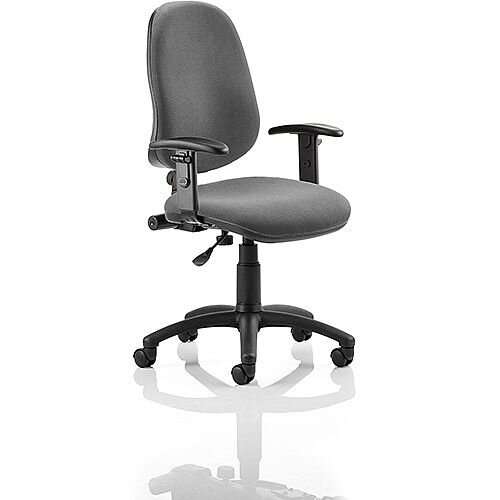 Eclipse I Task Operator Office Chair With Height Adjustable Arms Charcoal - Weight Capacity: 120kg - Usage: 8 hours a day