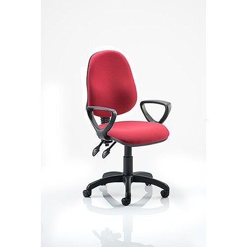 Eclipse II lever Task Operator Office Chair Wine With Loop Arms