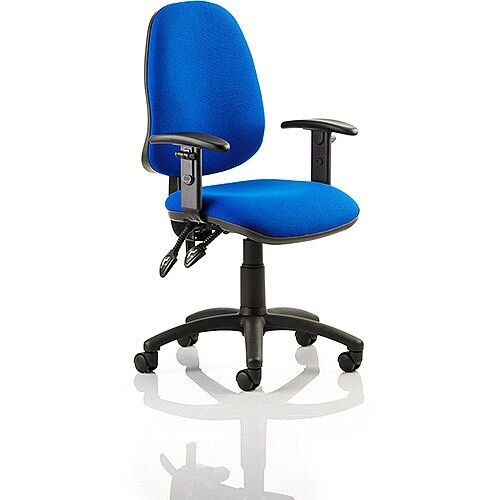 Eclipse II Lever Task Operator Office Chair With Height Adjustable Arms Blue - Weight Capacity: 120kg - Usage: 8 hours a day