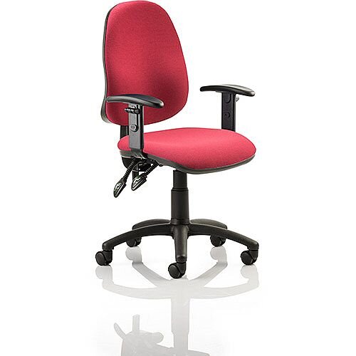 Eclipse II lever Task Operator Office Chair Wine With Height Adjustable Arms