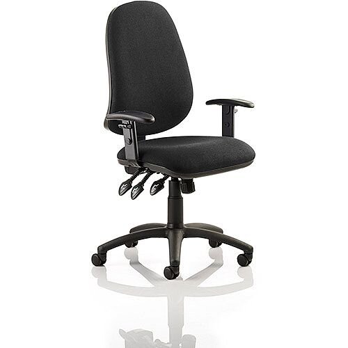 Eclipse XL III Lever Task Operator Office Chair Black With Height Adjustable Arms Eclipse XL III Lever Task Operator Office Chair Black With Height Adjustable Arms