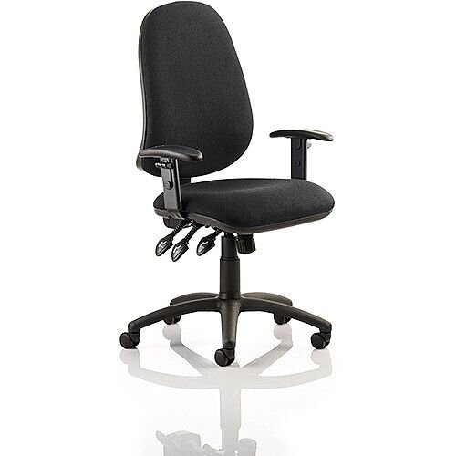 Eclipse XL III Lever Task Operator Office Chair Black With Height Adjustable Arms