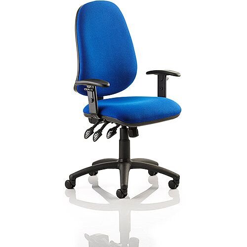 Eclipse XL III Lever Task Operator Office Chair Blue With Height Adjustable Arms