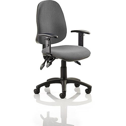 Eclipse III Lever Task Operator Office Chair Charcoal With Height Adjustable Arms