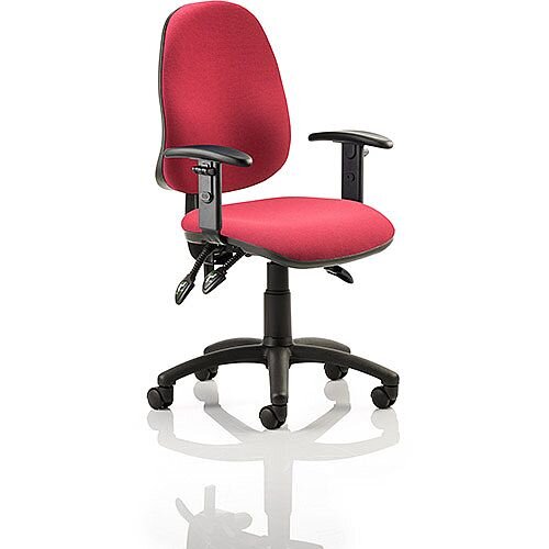 Eclipse III Lever Task Operator Office Chair Wine With Height Adjustable Arms