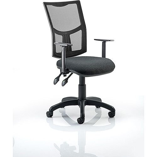 Eclipse II Lever Task Operator Office Chair Mesh Back With Black Seat &Height Adjustable Arms Eclipse II Lever Task Operator Office Chair Mesh Back With Black Seat &Height Adjustable Arms