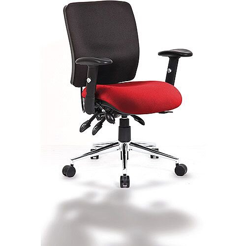 Chiro Medium Back Task Operator Office Chair Black Back &Cherry Red Seat Chiro Medium Back Task Operator Office Chair Black Back &Cherry Red Seat