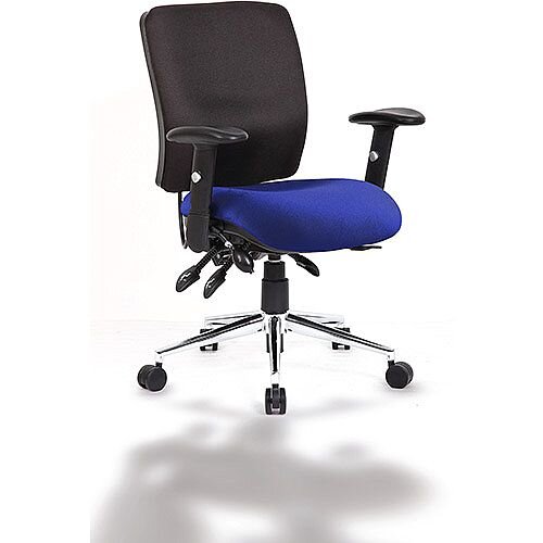 Chiro Medium Back Task Operator Office Chair Black Back &Serene Blue Seat Chiro Medium Back Task Operator Office Chair Black Back &Serene Blue Seat
