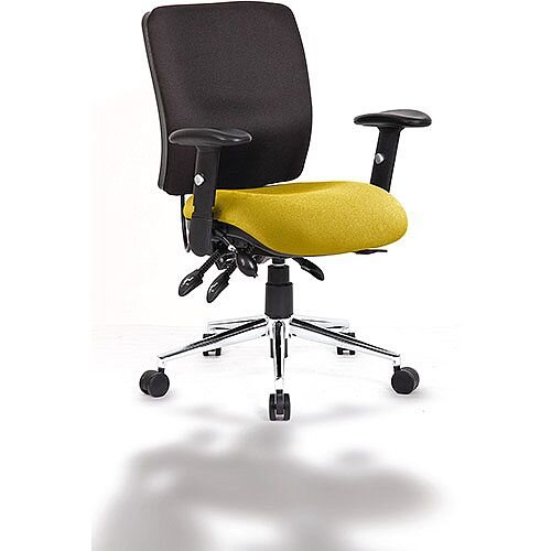 Chiro Medium Back Task Operator Office Chair Black Back &Sunset Yellow Seat Chiro Medium Back Task Operator Office Chair Black Back &Sunset Yellow Seat