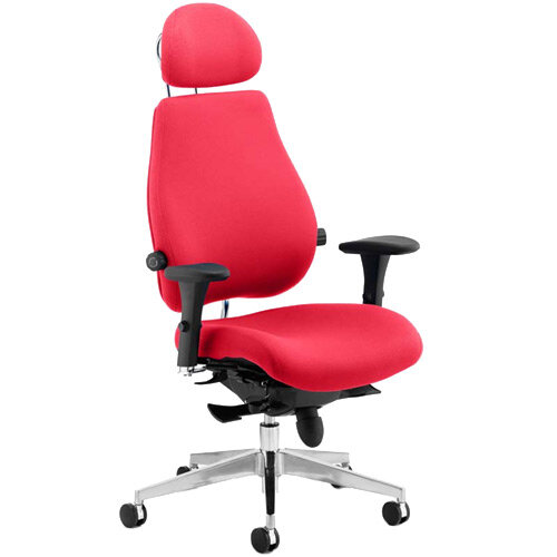 Chiro Plus Ultimate High Back Ergonomic Posture Office Chair With Headrest Cherry Red