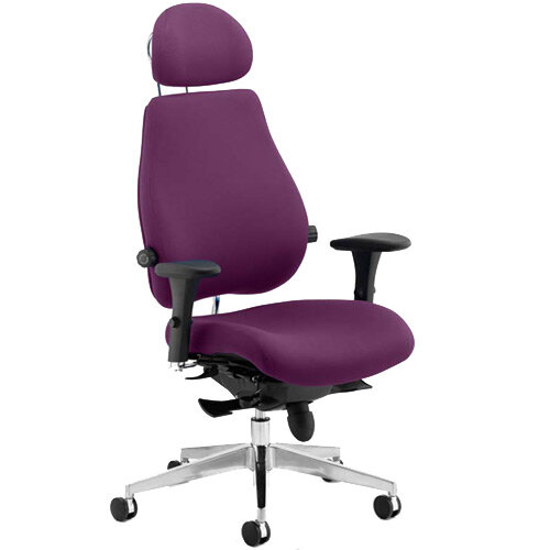 Chiro Plus Ultimate High Back Ergonomic Posture Office Chair With Headrest Purple